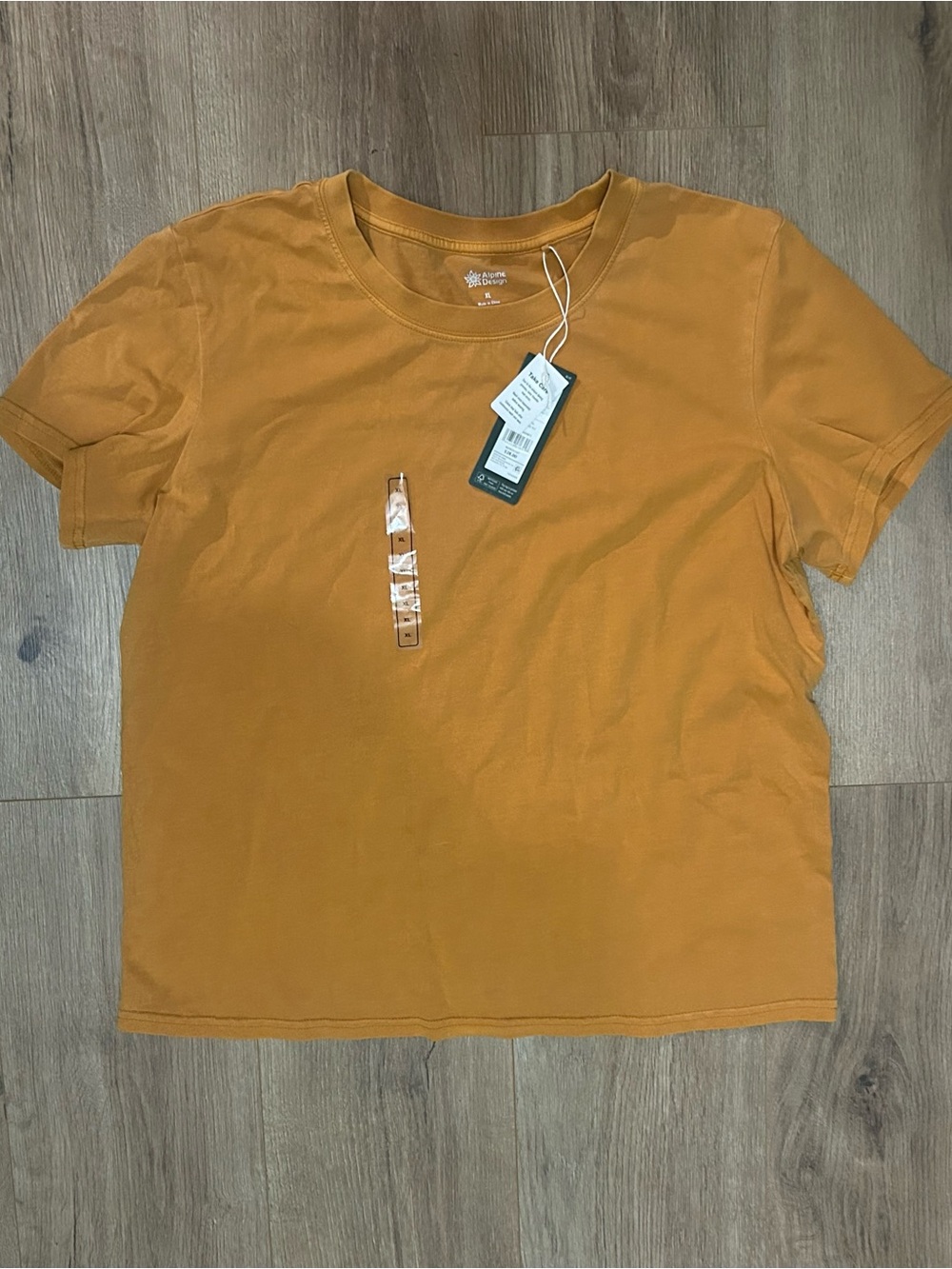 Alpine Design Crewneck Tee in Mustard Orange